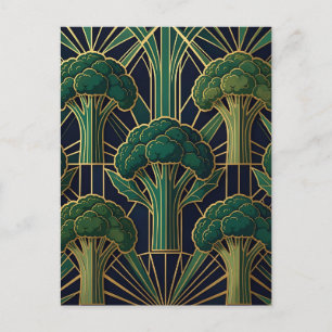Carte Postale Motif Brocoli Art Déco