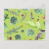 Carte Postale Motif Cactus 6 (Dos)