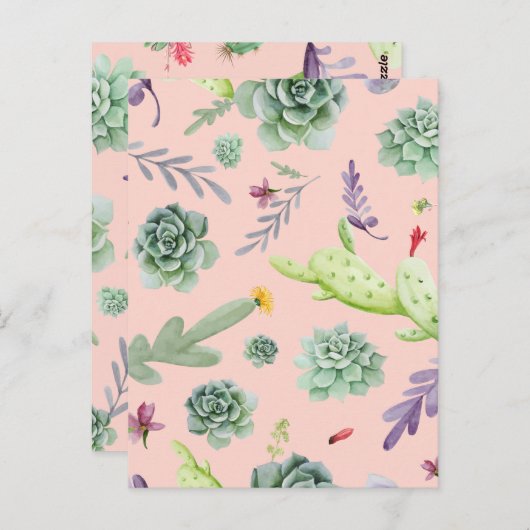 Carte Postale Motif Cactus 8 (Devant / Derrière)