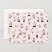 Carte Postale Motif Cactus à main mignonne (Devant / Derrière)
