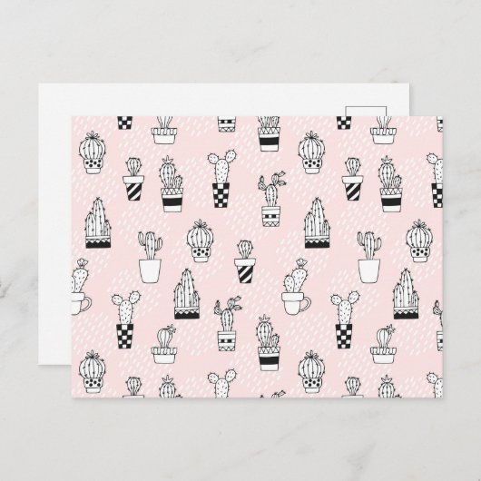 Carte Postale Motif Cactus à main mignonne (Devant / Derrière)