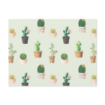 Carte postale Motif Cactus Vert clair