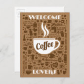 Carte Postale Motif café (Devant / Derrière)