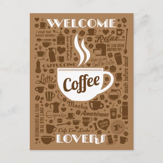 Carte Postale Motif café (Devant)