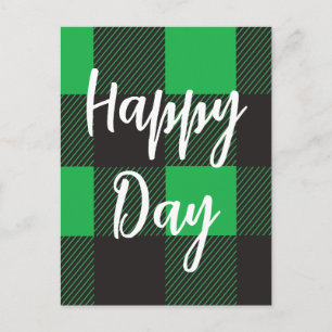 Carte Postale Motif carreaux vert
