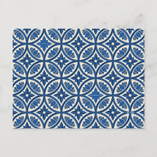 Carte Postale Motif Carrelage Lotus Méditerranéen - Le Lotus Bla