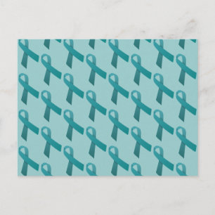 Carte Postale Motif Carrelé de rubans turquoises
