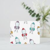 Carte Postale Motif Cartoon Rocket Ship (Debout devant)