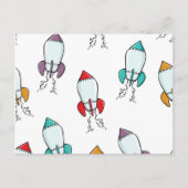 Carte Postale Motif Cartoon Rocket Ship (Devant)