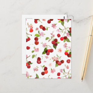 Carte Postale Motif cerise 1