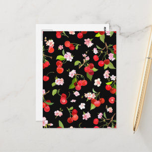 Carte Postale Motif cerise 2