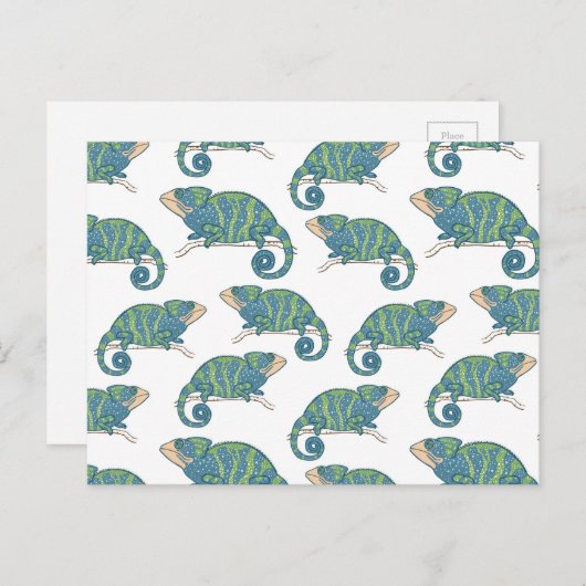 Carte Postale Motif Chameleon (Devant / Derrière)