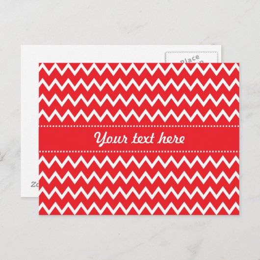 Carte Postale Motif Chevron rouge et blanc (Devant / Derrière)