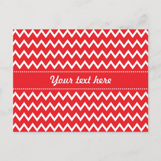 Carte Postale Motif Chevron rouge et blanc (Devant)
