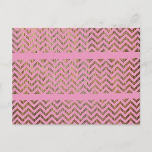 Carte Postale Motif Chevron Zigzag en Bois rose Fille (Devant)
