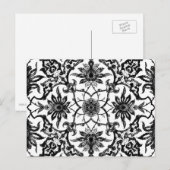 Carte Postale Motif chinois Art Nouveau - Noir et Blanc (Devant / Derrière)