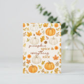 Carte Postale Motif Citrouille mignon | Thanksgiving (Debout devant)