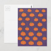 Carte Postale Motif Citrouille Purple Fall (Devant / Derrière)