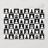 Carte Postale Motif classique de tableau d'échec noir et blanc (Devant)