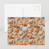 Carte Postale Motif Coastal Elegance Seashell (Devant / Derrière)