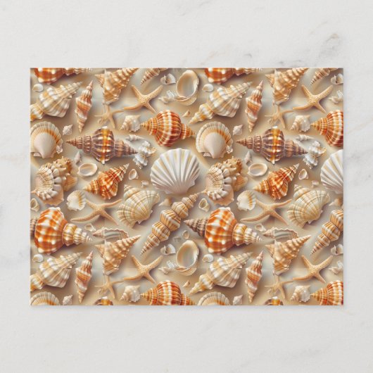 Carte Postale Motif Coastal Elegance Seashell (Devant)