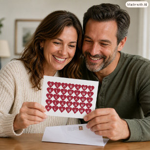 Carte Postale Motif Cœur Rouge de l'Alabama