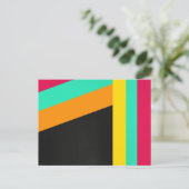 Carte postale motif colorée à rayures modernes (Debout devant)
