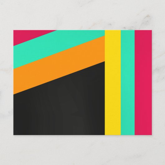 Carte postale motif colorée à rayures modernes (Devant)