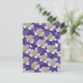 Carte postale Motif Columbine violet et blanc (Debout devant)