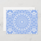 Carte Postale Motif Cornflower Blue Mandala (Devant / Derrière)