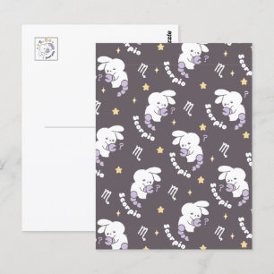 Carte Postale Motif cosmique du scorpion de Loppitokki : Lapin A