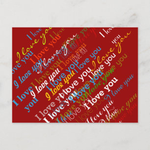 Carte Postale motif couleur iloveyou