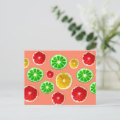 Carte Postale Motif d'agrumes de fruits juteux (Debout devant)