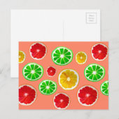 Carte Postale Motif d'agrumes de fruits juteux (Devant / Derrière)