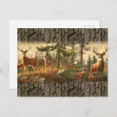 Carte Postale Motif d'alerte de cerfs (Devant / Derrière)