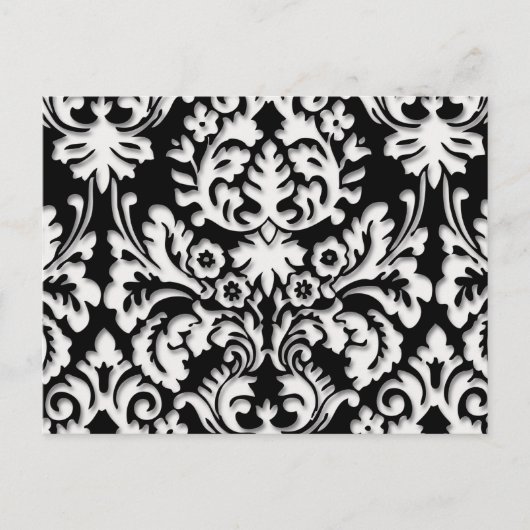 Carte Postale Motif damassé en noir et blanc (Devant)