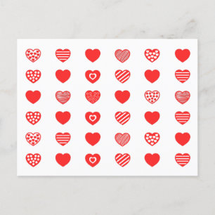 Carte Postale Motif d'amour des coeurs
