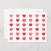 Carte Postale Motif d'amour des coeurs (Devant / Derrière)