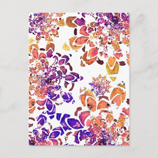 Carte Postale Motif d'aquarelle Abstrait Mandala (Devant)