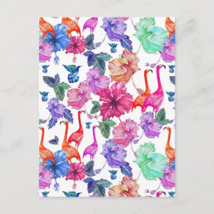 Carte Postale Motif d'aquarelle tropicale