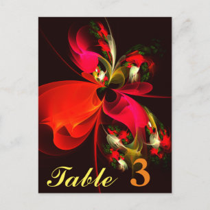 Carte Postale Motif d'art abstrait moderne floral rouge et vert 