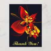 Carte Postale Motif d'art abstrait moderne floral rouge jaune #1 (Devant)