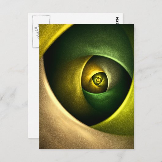 Carte Postale Motif d'art abstrait moderne floral tourbillon ver (Devant / Derrière)