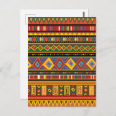 Carte Postale Motif d'art ethnique en Afrique (Devant / Derrière)