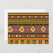 Carte Postale Motif d'art ethnique en Afrique (Devant / Derrière)