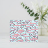 Carte Postale Motif dauphin rose (Debout devant)