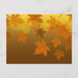Carte Postale Motif d'automne avec feuilles d'érable en chute et