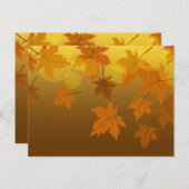 Carte Postale Motif d'automne avec feuilles d'érable en chute et (Devant / Derrière)