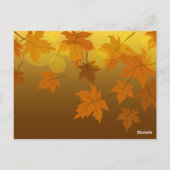 Carte Postale Motif d'automne avec feuilles d'érable en chute et (Dos)