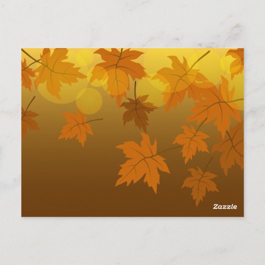 Carte Postale Motif d'automne avec feuilles d'érable en chute et (Dos)